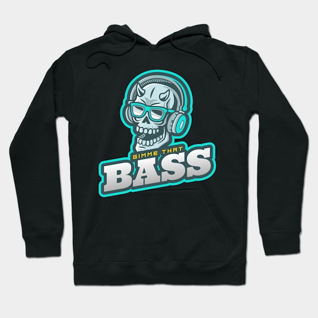 Gimme That Bass, Neon Devil Skull Hoodie by EquilibriumArt